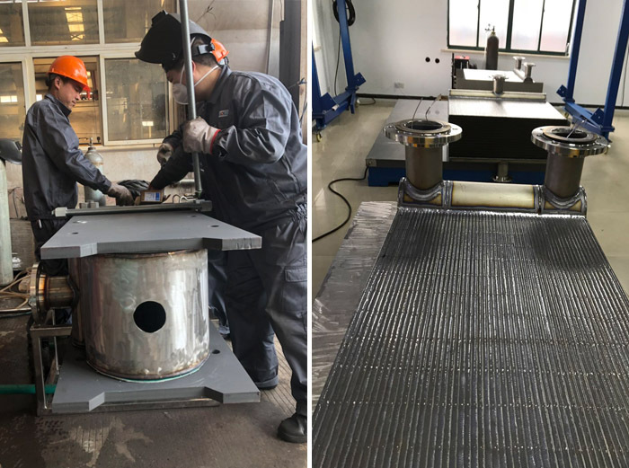 方形全焊接鈦板生產現場 方形全焊接鈦板生產現場